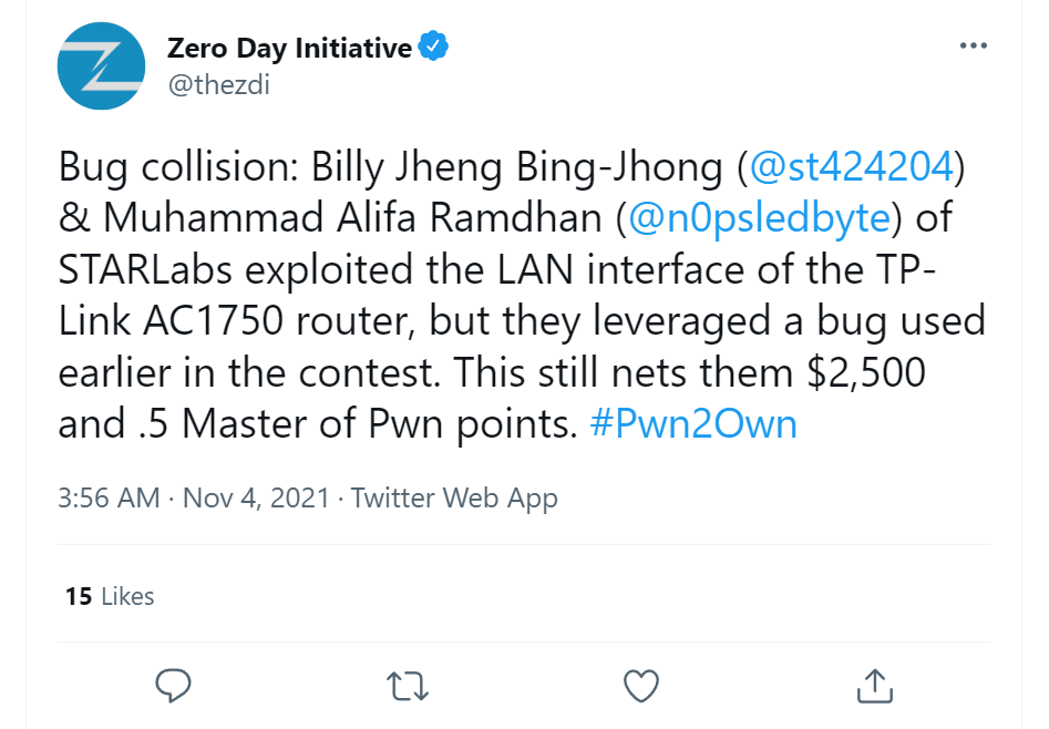 Pwn2Own Austin 2021 — TP-Link router