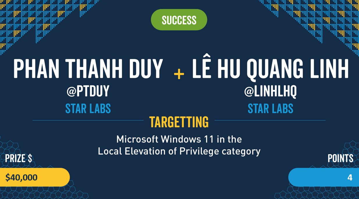 Pwn2Own Vancouver 2022 — Windows 11 LPE