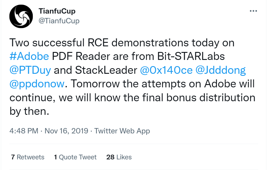 TianFu Cup 2019 — results leaderboard