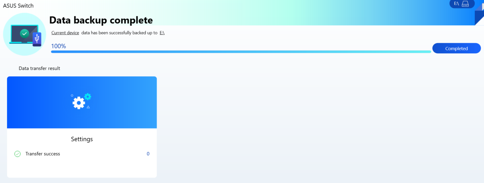 Figure 10 : Pick the backup option